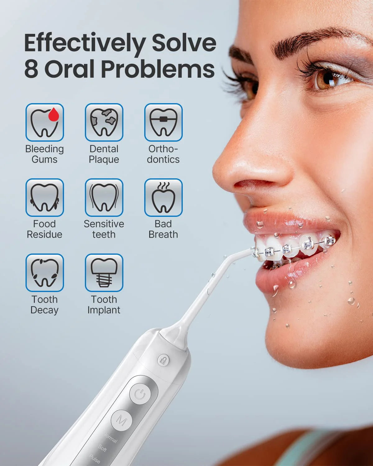 Portable Rechargeable Water Flosser Oral Irrigator White N172086