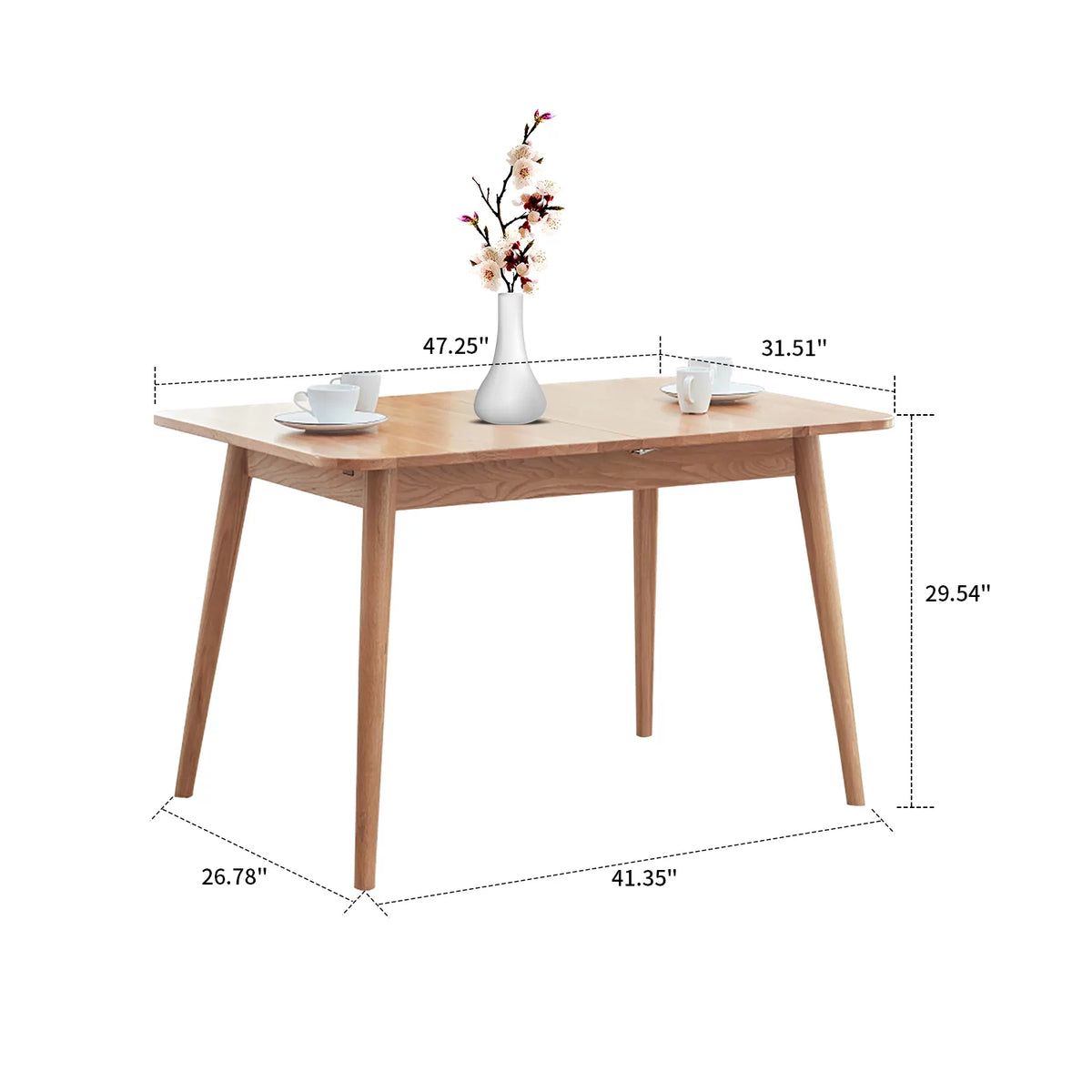 Solid Wood Dining Table for 6-8 People Light Oak R4194
