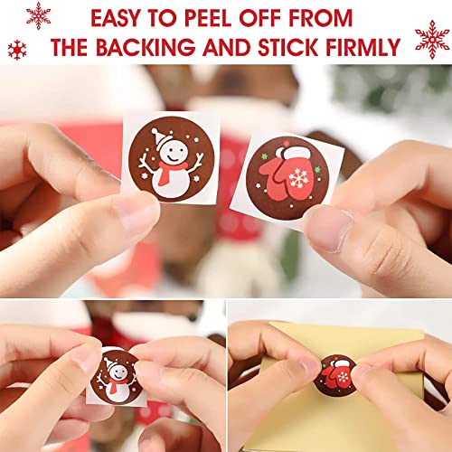 Christmas Stickers 6 Rolls 3000 Pieces 1 Inch H633