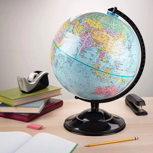 12 inch Blue Ocean Educational Raised Relief Political Globe K509542