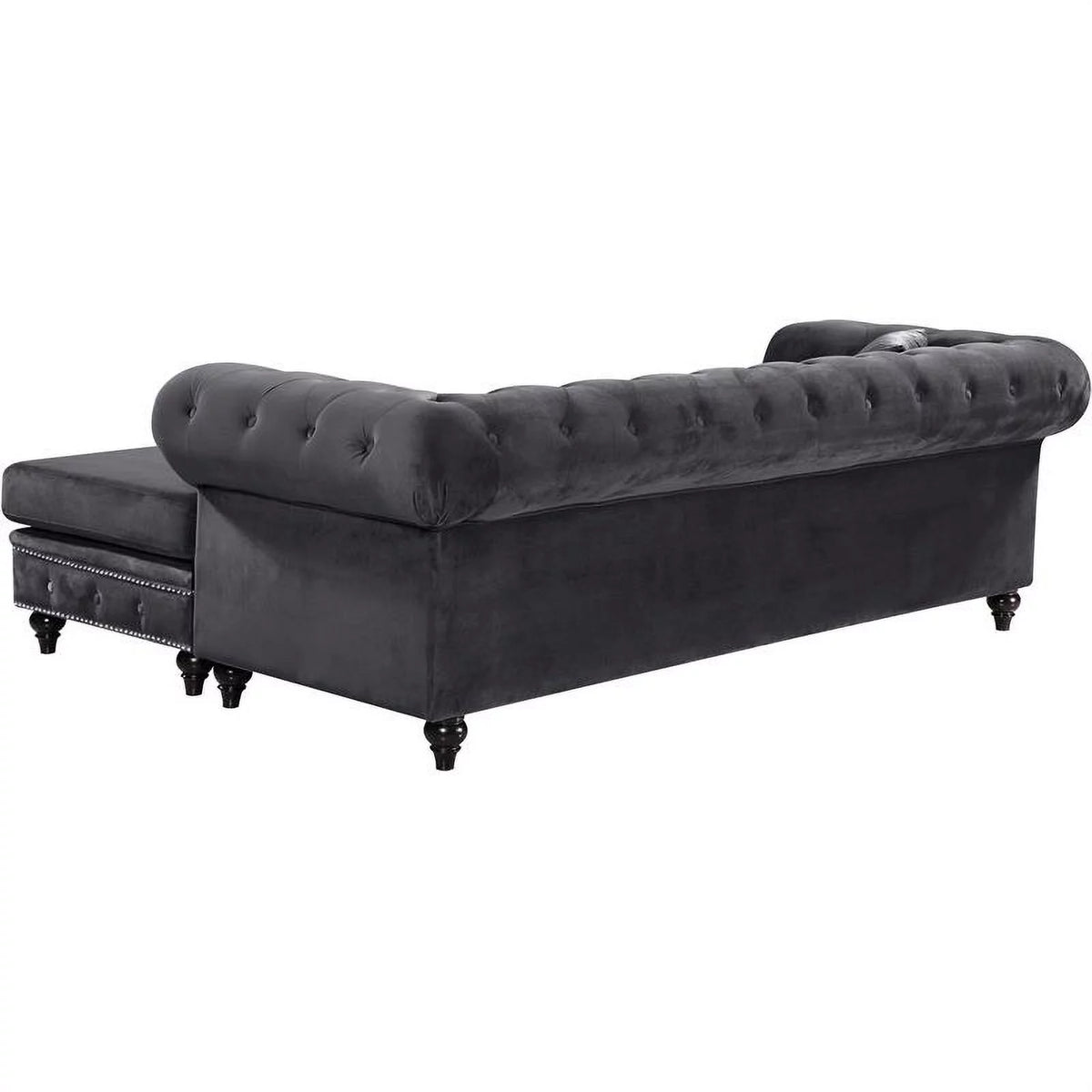 Gray Velvet Reversible Sectional C47129