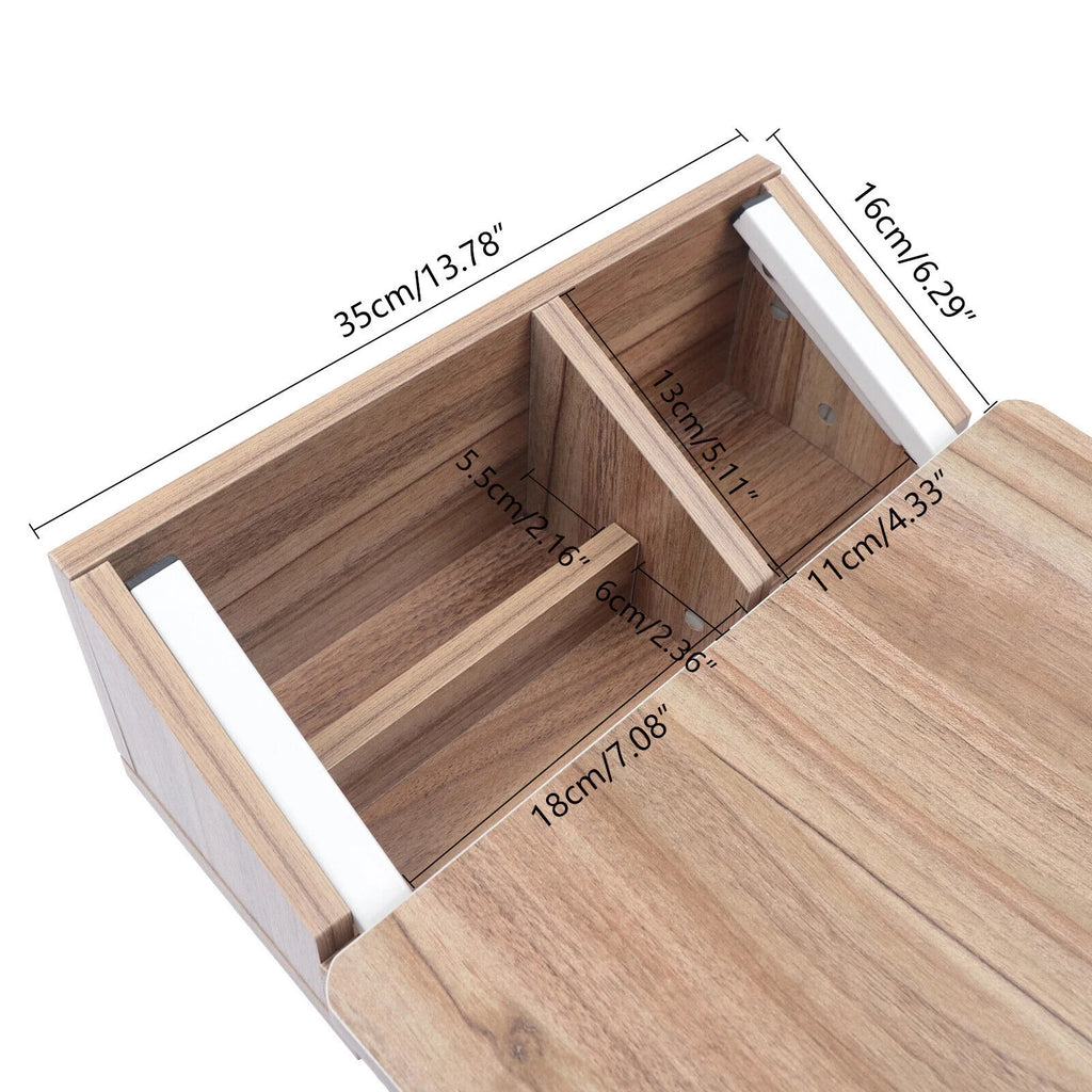 Wooden Bed Side Table with Storage and Wheels E96582