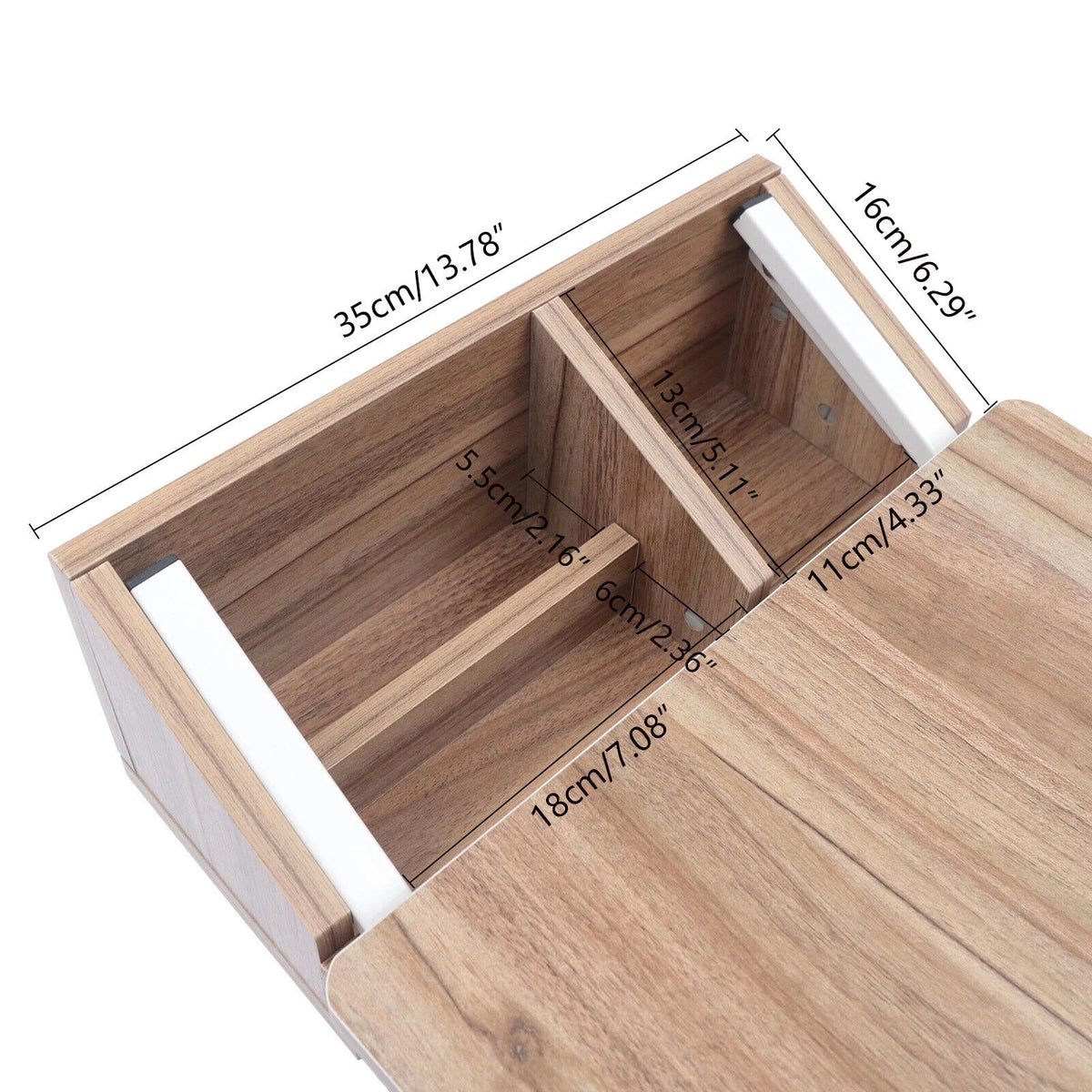 Wooden Bed Side Table with Storage and Wheels E96582