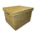 Rattan File Box with Lid and Cutout Handles G7568