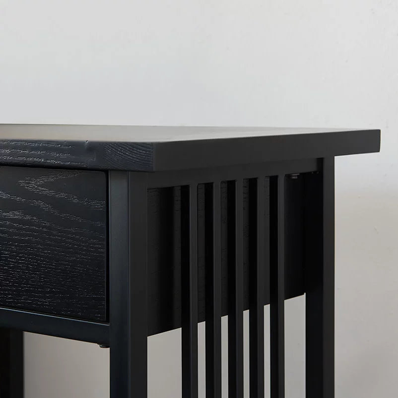 Black One Drawer Nightstand Side Table L4510