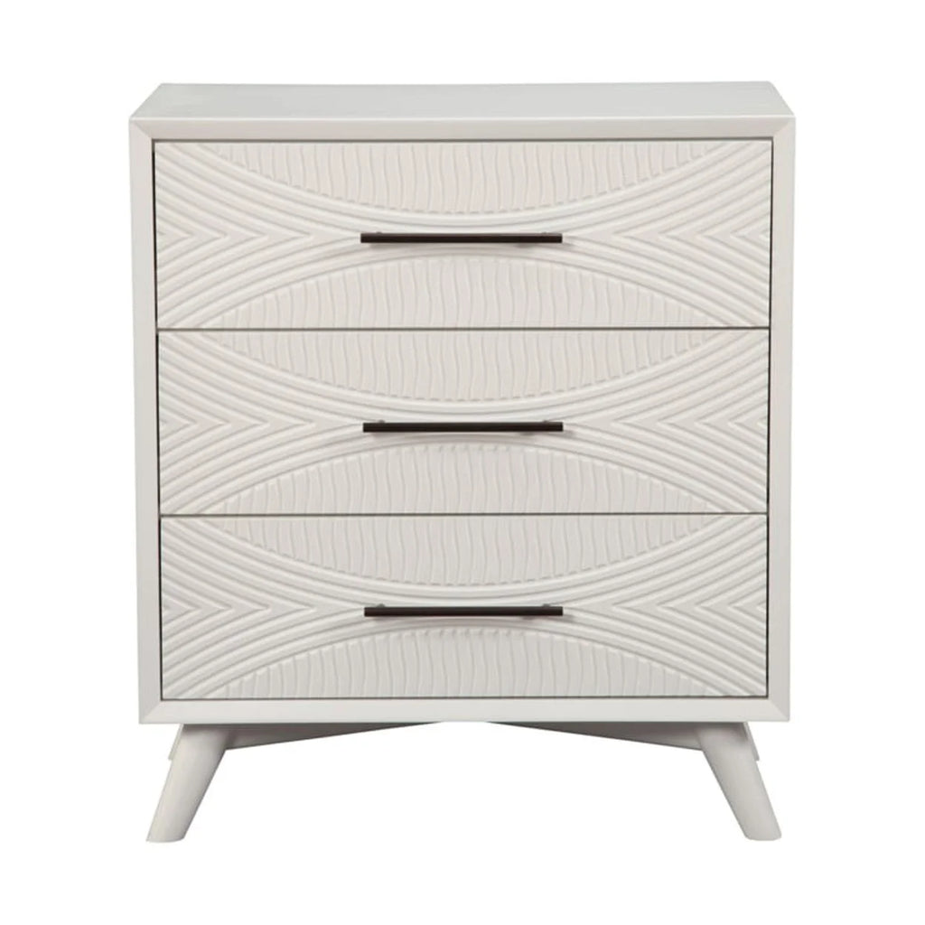 Three Drawers Mahogany Wood Small Chest with Splayed Legs L189994