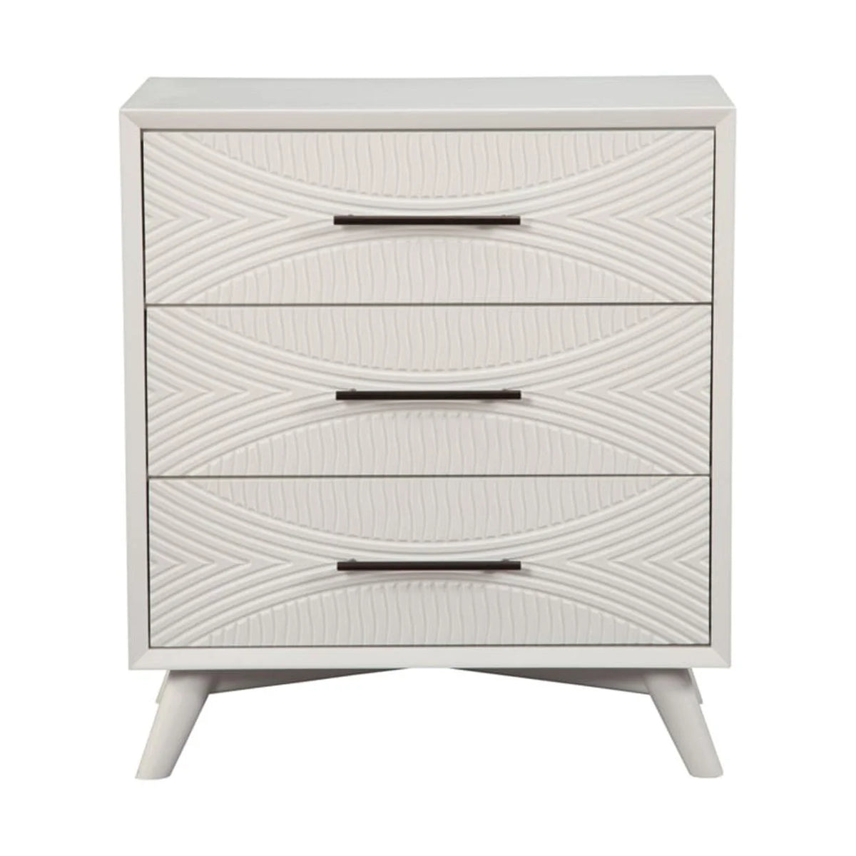 Three Drawers Mahogany Wood Small Chest with Splayed Legs L189994