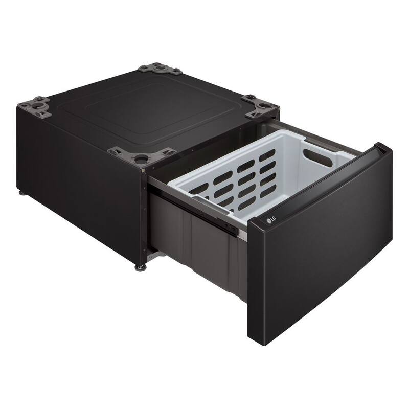 27 in. Black Steel Laundry Pedestal with Storage Drawer H3242