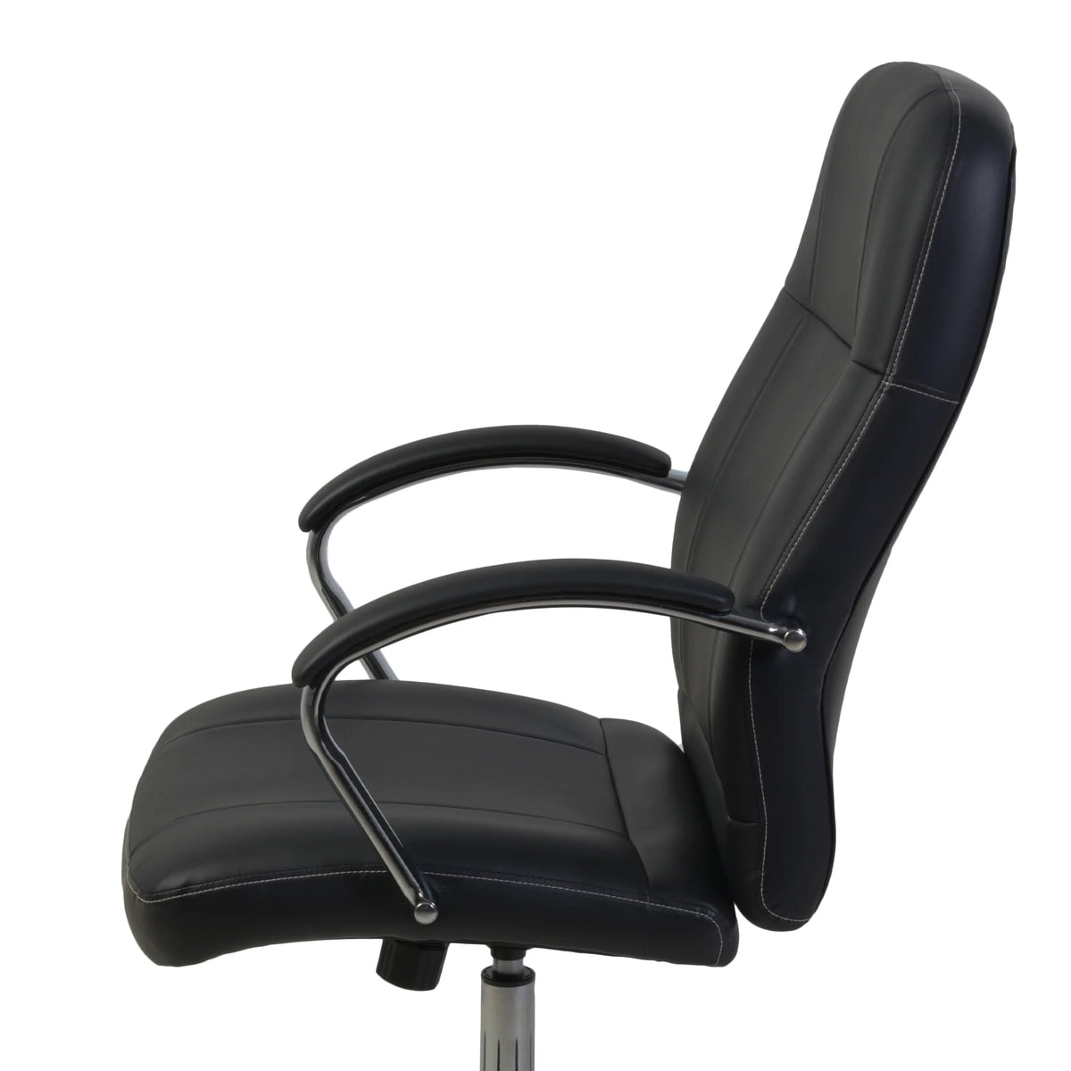 Black Leatherette Executive Office Chair with Arms H345447