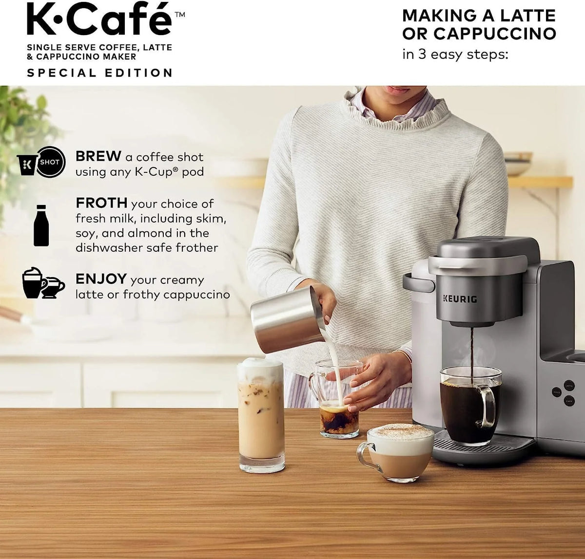 Single-Serve Coffee, Latte, and Cappuccino Maker Y291