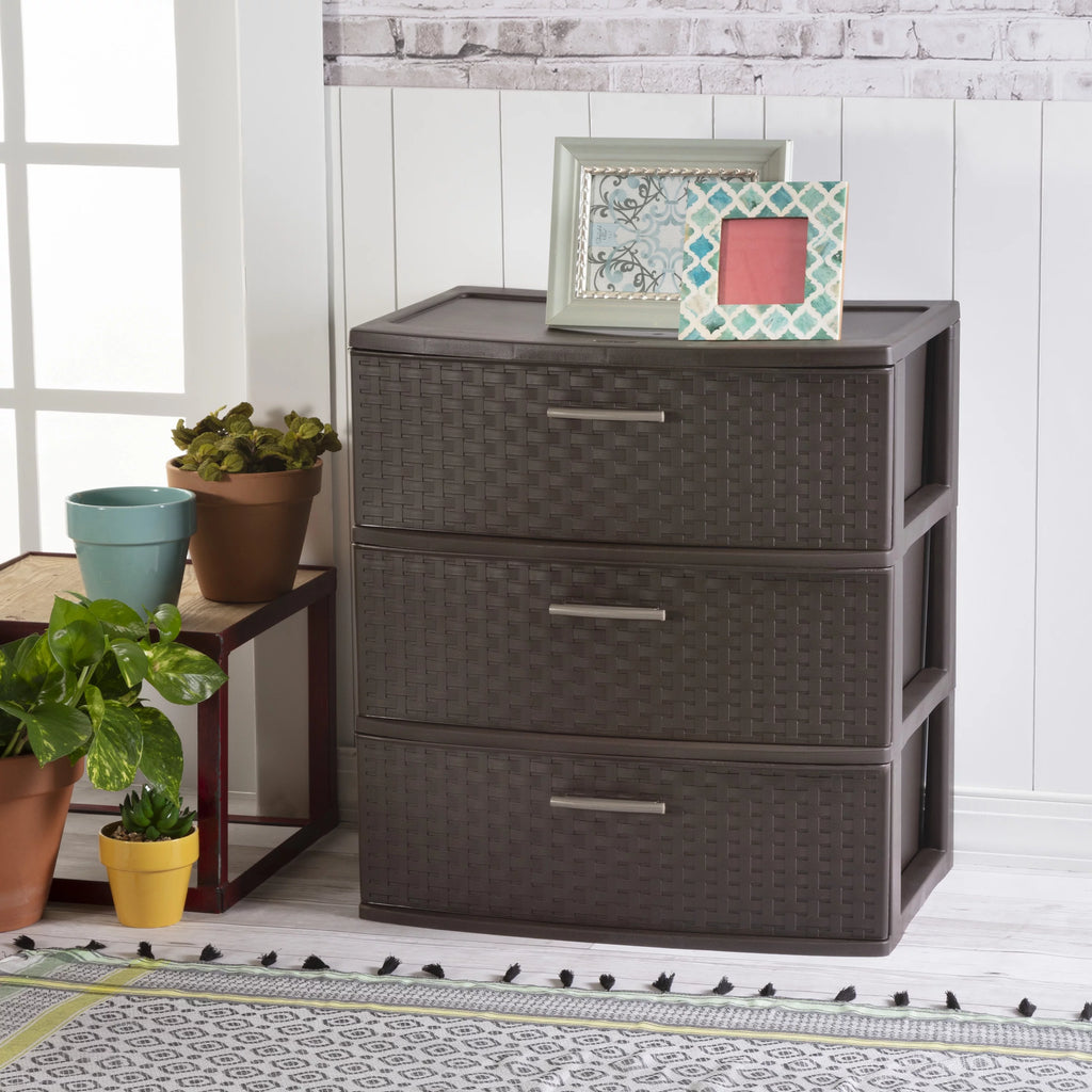 3 Drawer Wide Weave Tower Espresso X361525