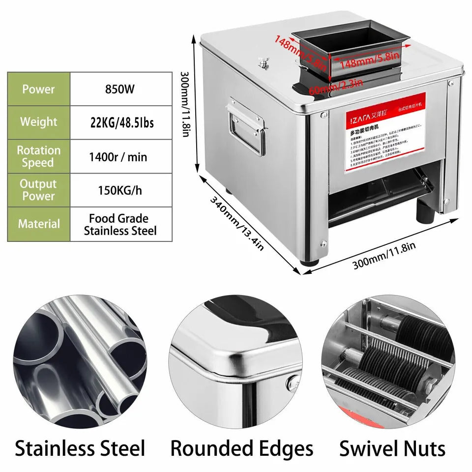 Commercial 2.5mm Electric Meat Cutter Stainless Steel L168