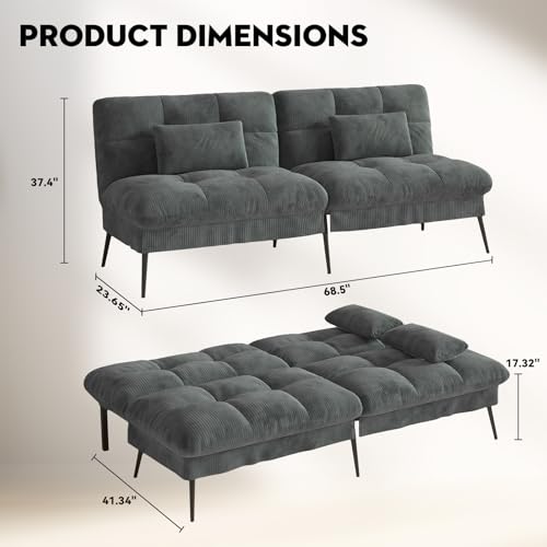 Black Convertible Futon Sofa Bed P577702