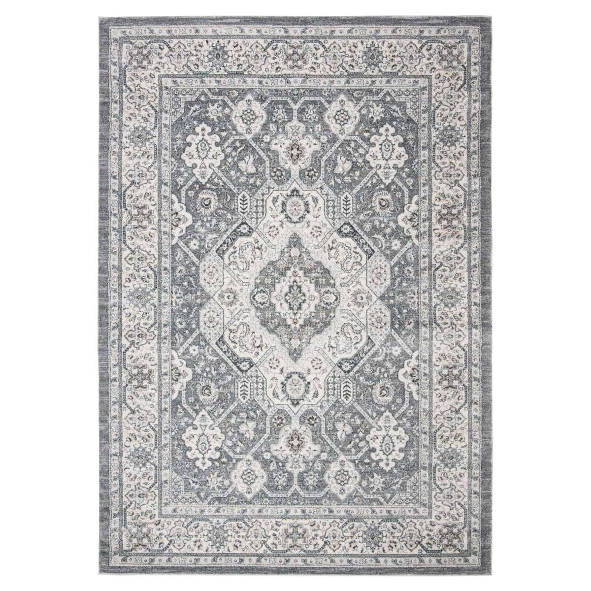 Grey Cream 9' x 12' Oriental Rug I28396