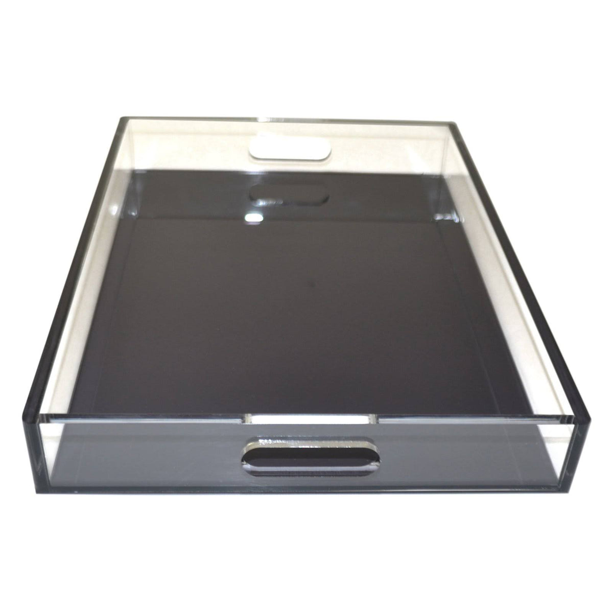 Black Square Lucite Tray F330949