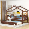 Twin-Size Wooden House-Shaped Bed with Trundle N98463