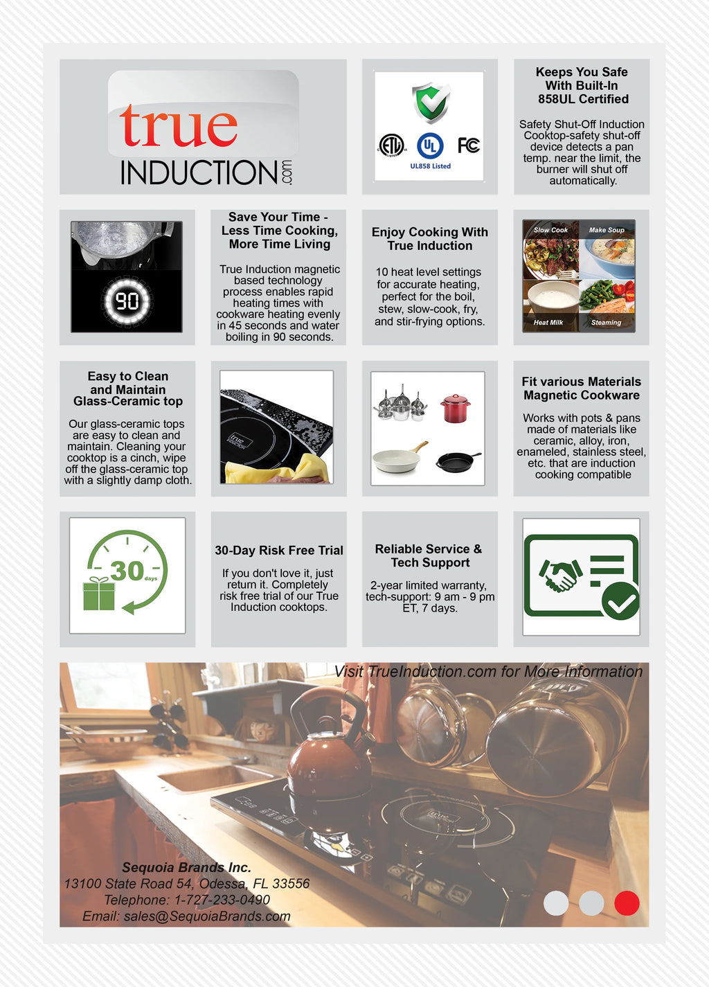 Built-in 23-inch Dual Induction Cooktop Glass-Ceramic Top V949574