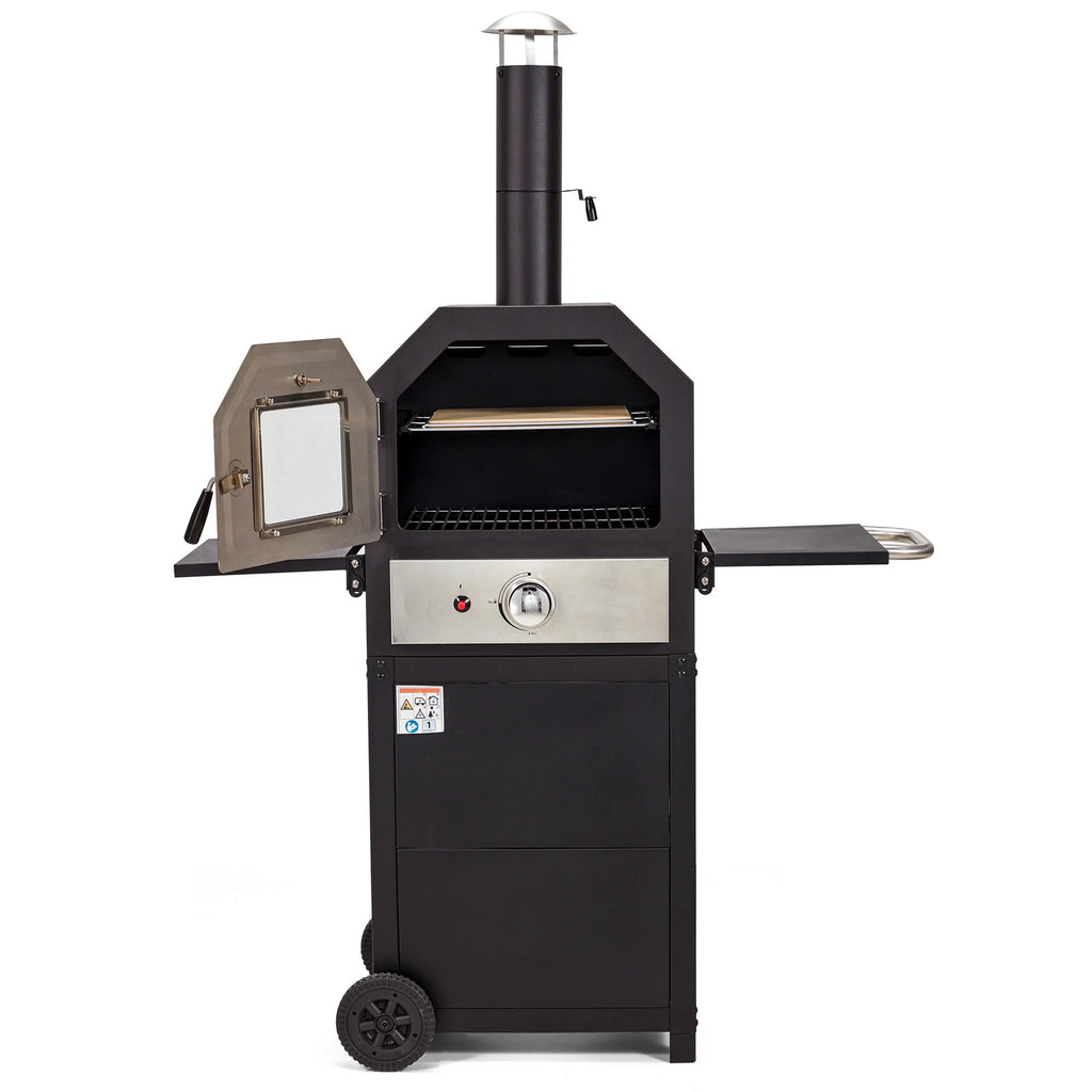 12 Propane Pizza Oven with 2 Foldable Shelves Wheels Z592