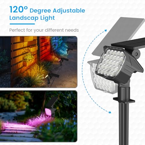 IP67 Waterproof Solar Landscape Spot Lights 8 Pack Cool White 27 LED C6400