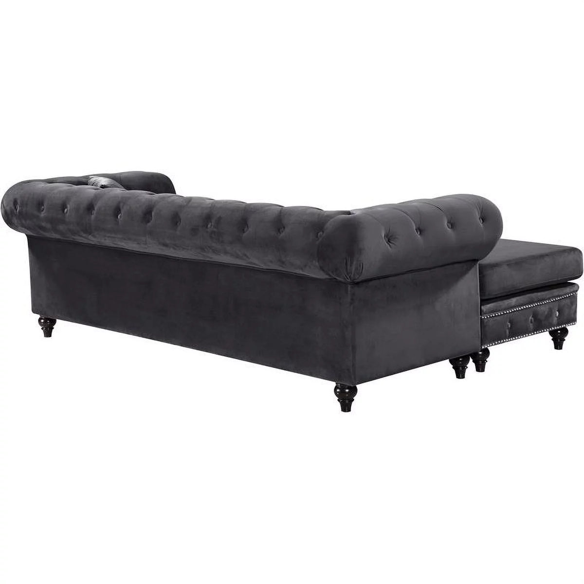 Gray Velvet Reversible Sectional C47129