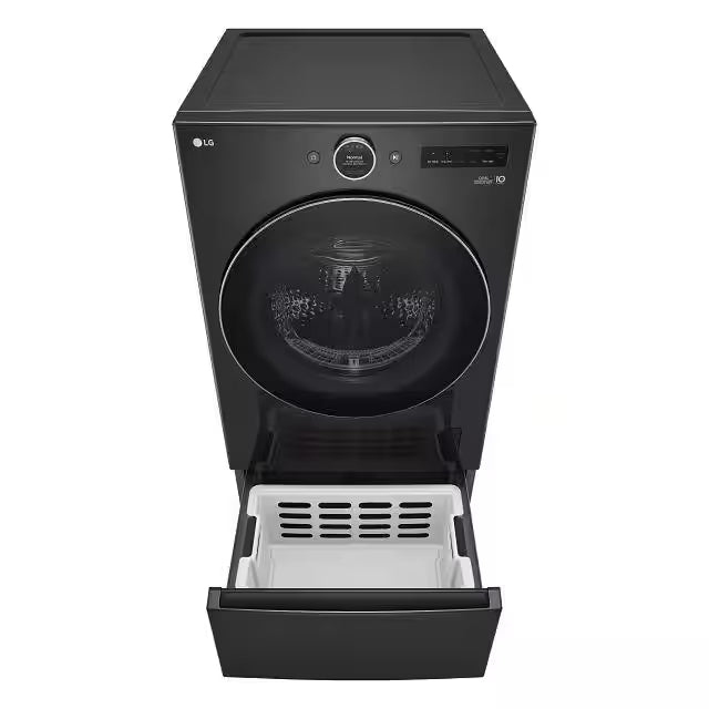 27 in. Black Steel Laundry Pedestal with Storage Drawer H3242