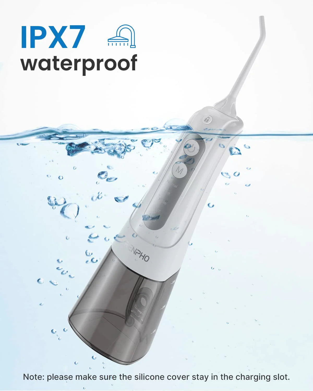 Portable Rechargeable Water Flosser Oral Irrigator White N172086