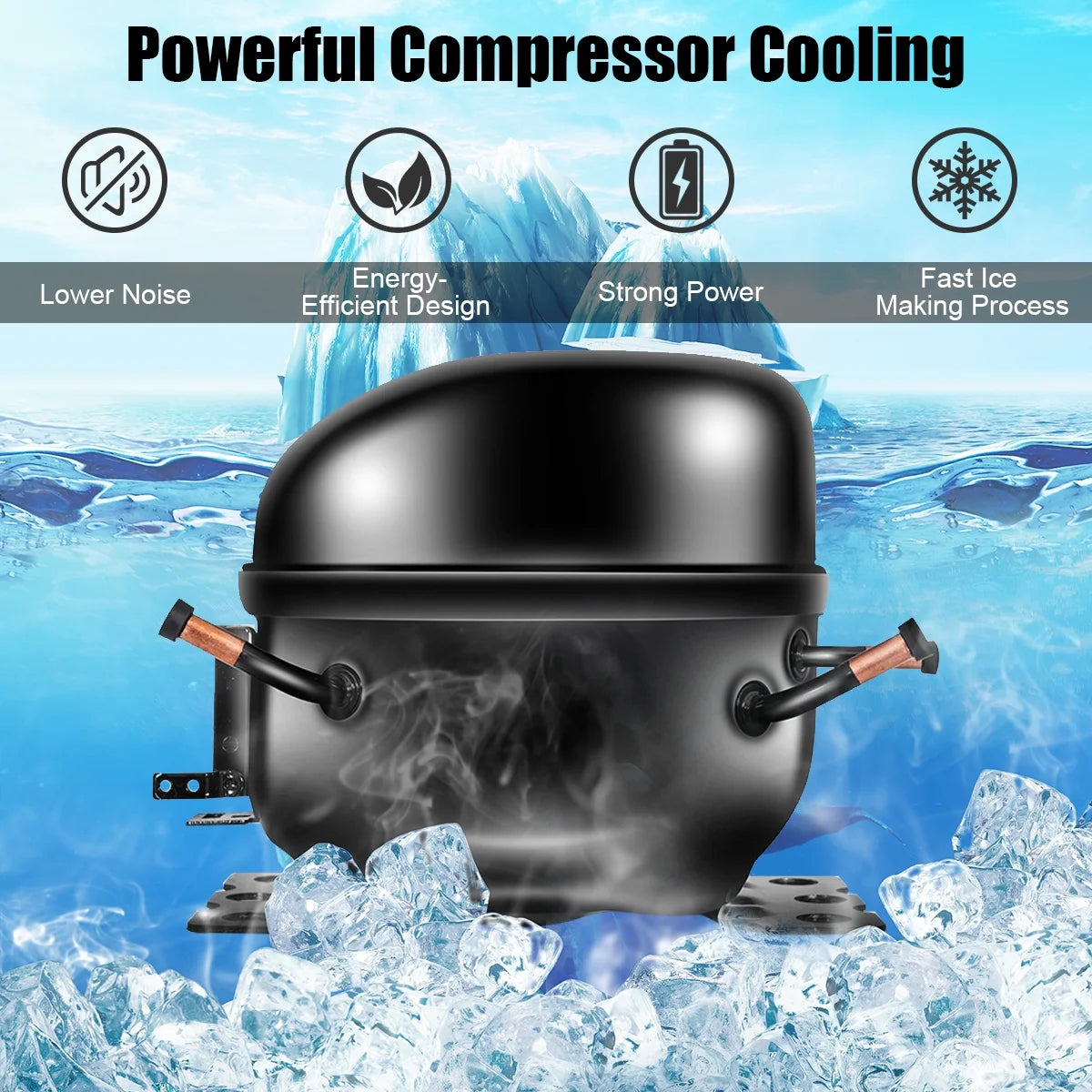 Stainless Steel Countertop Ice Maker Machine B87320