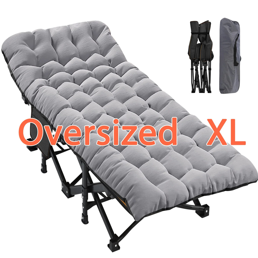 78" Oversized Folding Cot with Mattress and Carry Bag Q6508