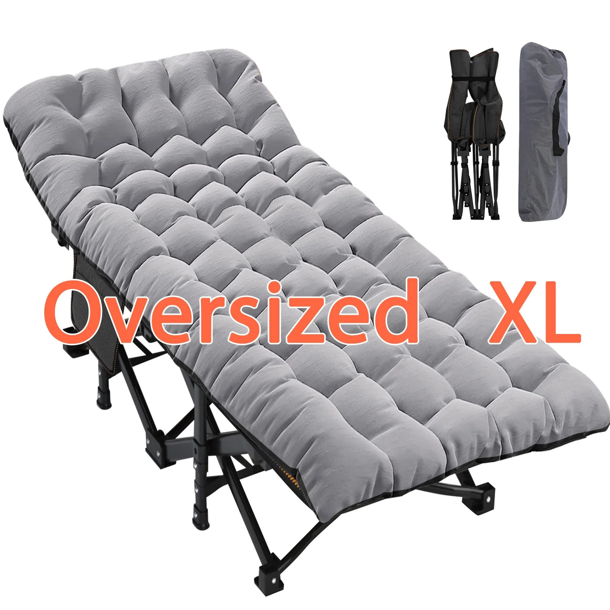 78" Oversized Folding Cot with Mattress and Carry Bag Q6508