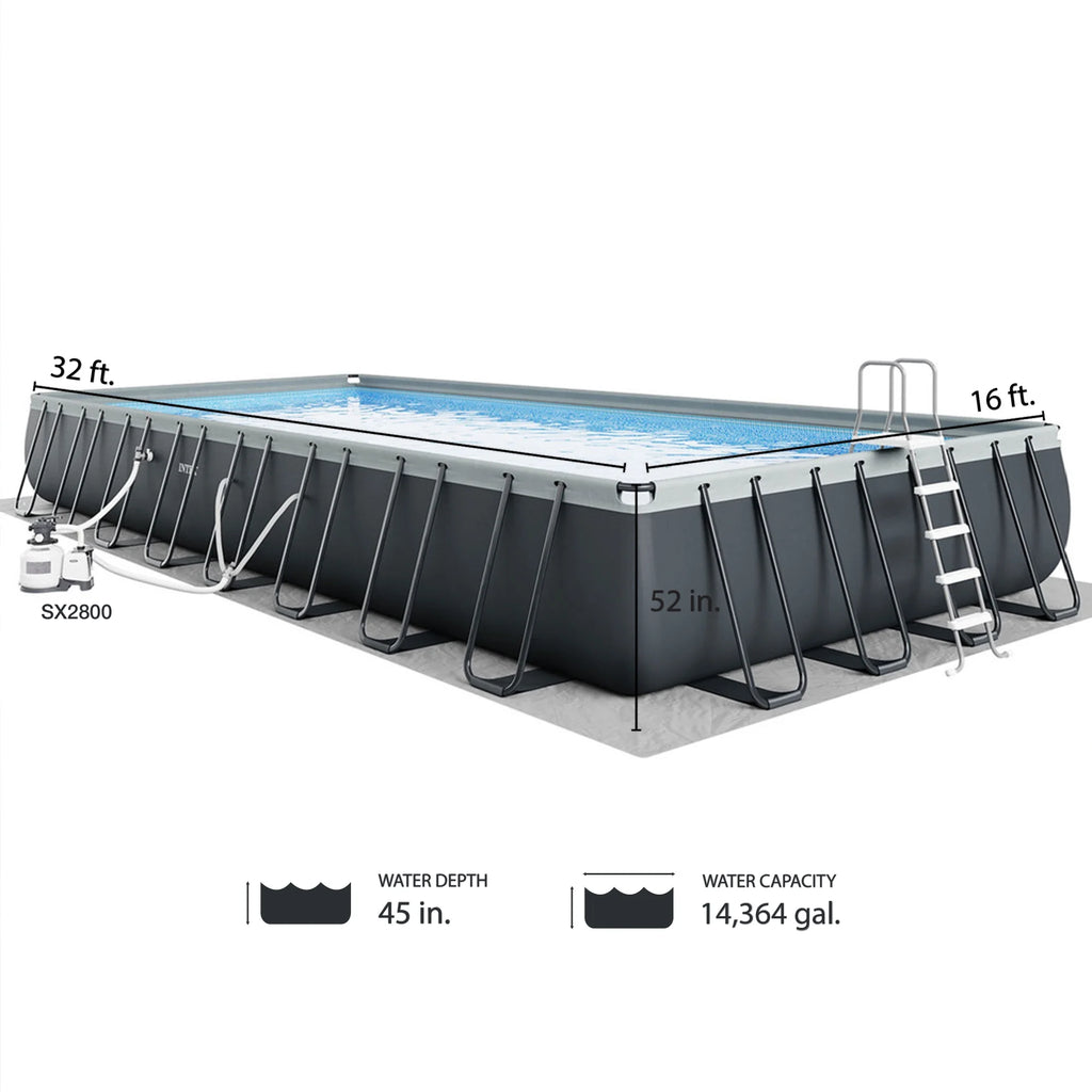18' x 9' x 52 Rectangular Above Ground Pool Set D154253