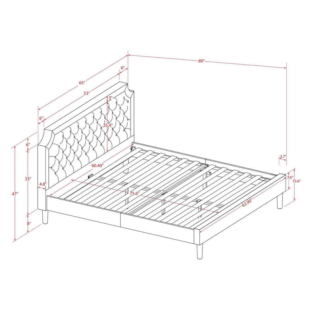 3-Piece Wood Queen Bedroom Set Z214