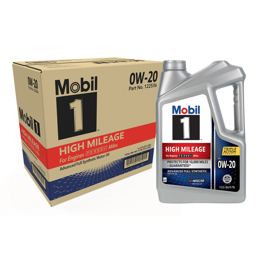 High Mileage Full Synthetic 0W-20 Motor Oil 5 Quart Pack of 3 Q7699