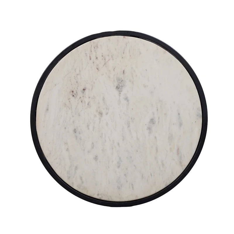 Round White Marble Top End Table G560359