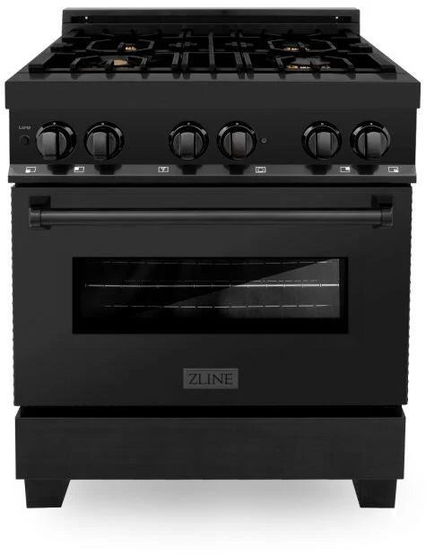 30 in. Gas Burner Electric Oven Black Stainless Steel E7991