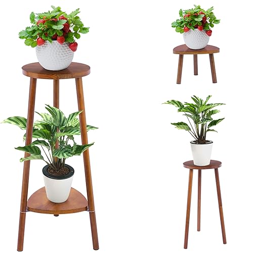 2 Tier Convertible Wooden Plant Stand U18450