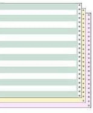 Green Bar Carbon Interleaf Continuous Computer Paper C55336