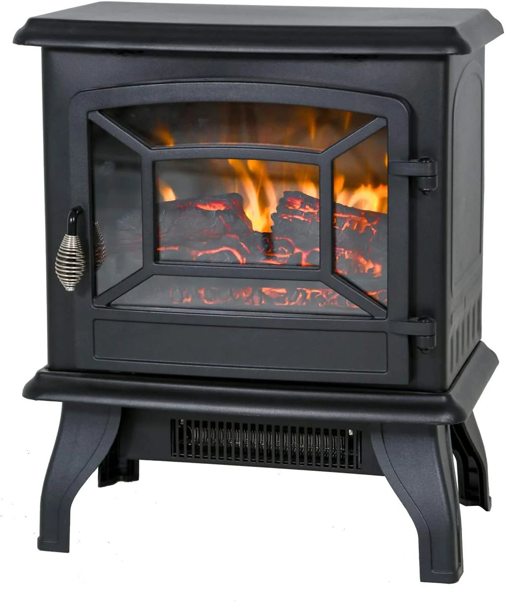 20" Electric Fireplace Heater Portable 1400W Black L485