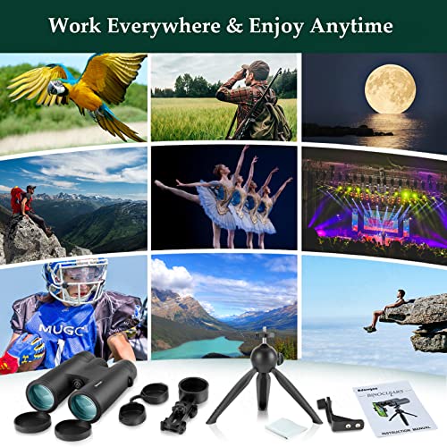 12x42 HD Binoculars with Phone Adapter and Tripod F61961