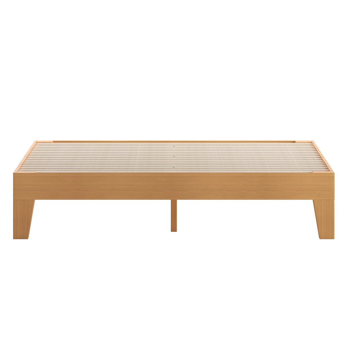 Queen Size Wooden Platform Bed with Pine Finish J432567