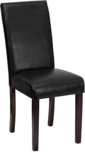 Black Leather Parsons Chair A876890