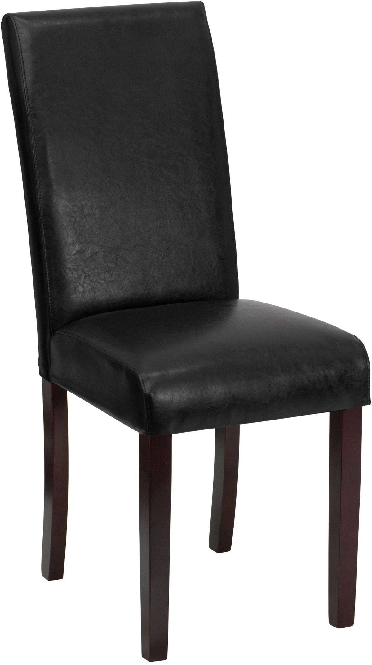Black Leather Parsons Chair A876890
