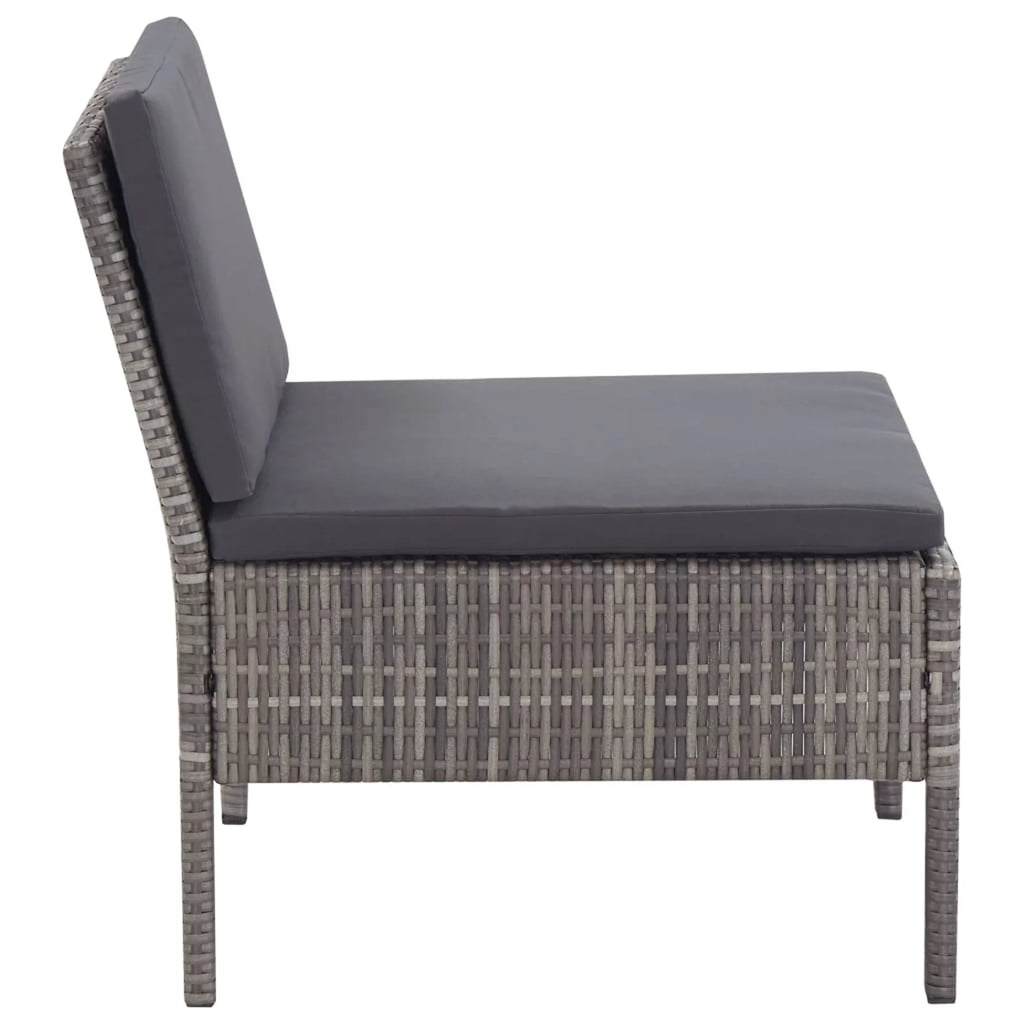 5 Piece Gray Poly Rattan Patio Sofa Set with Coffee Table K785