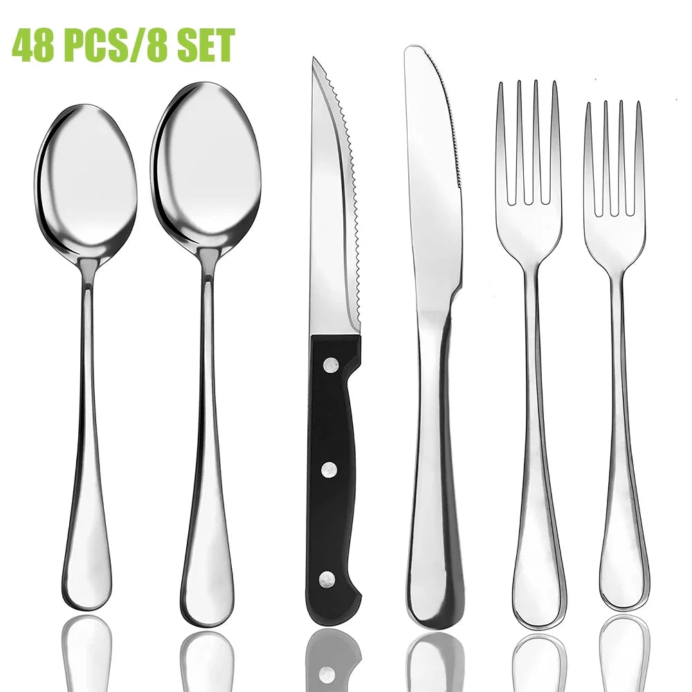 48-Pieces Stainless Steel Silverware Set H303