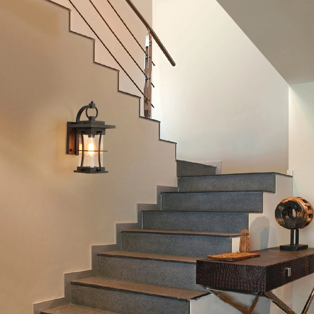 Waterproof Wall Sconce Light Fixture with Clear Glass Shade V54062