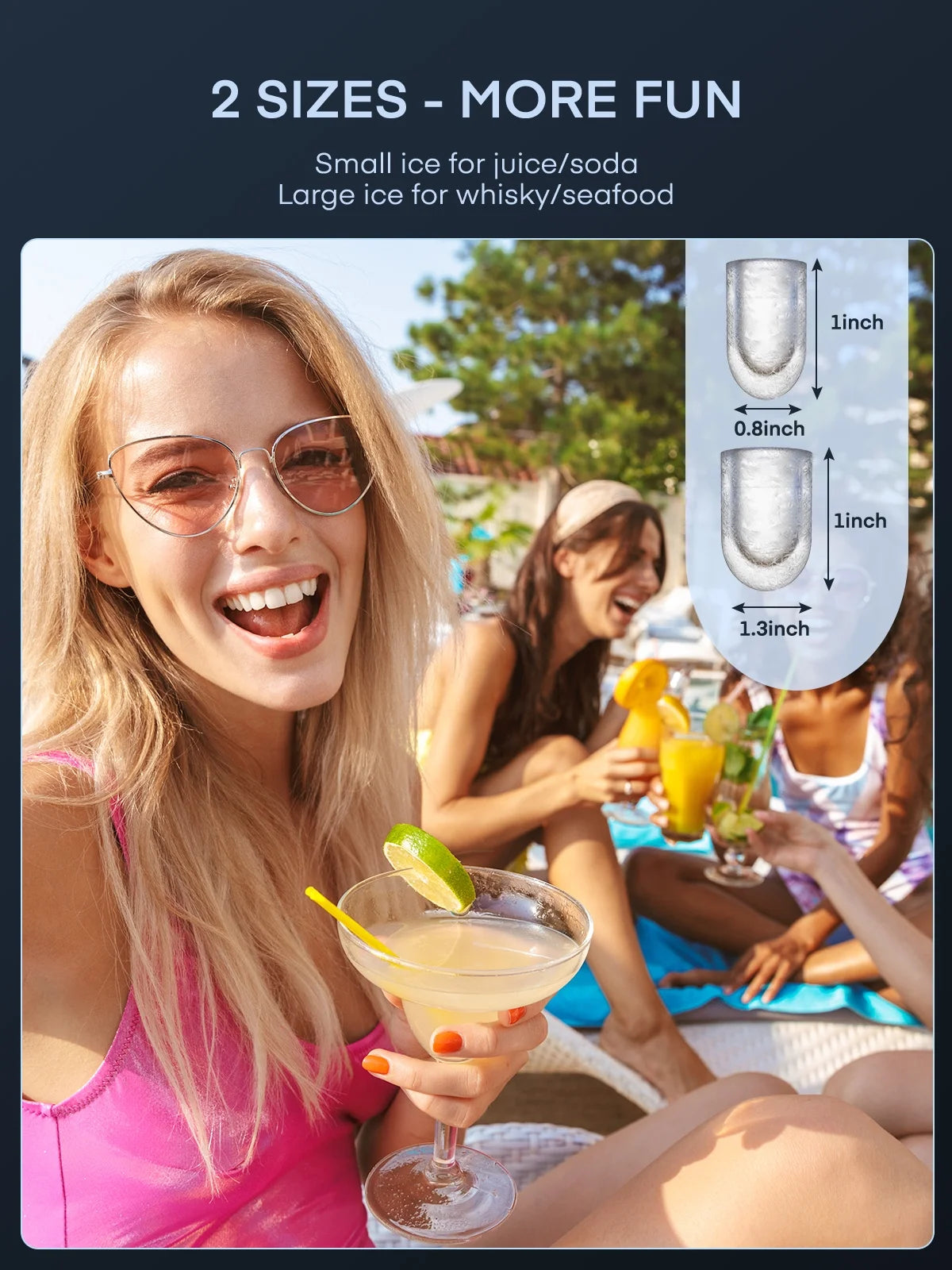 Countertop Ice Maker 2 Sizes Stainless Steel R6783