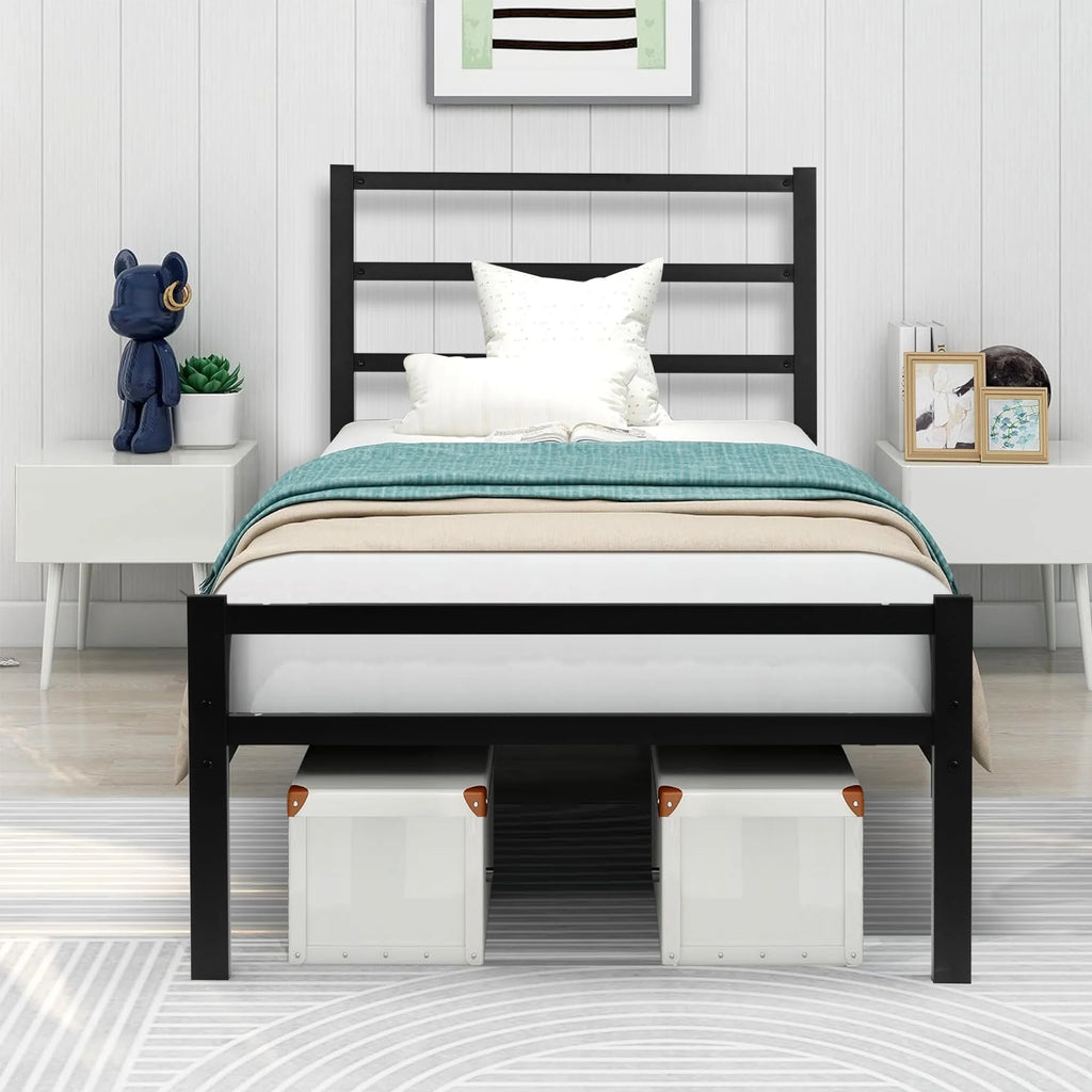 Twin Metal Platform Bed Frame with Headboard S659