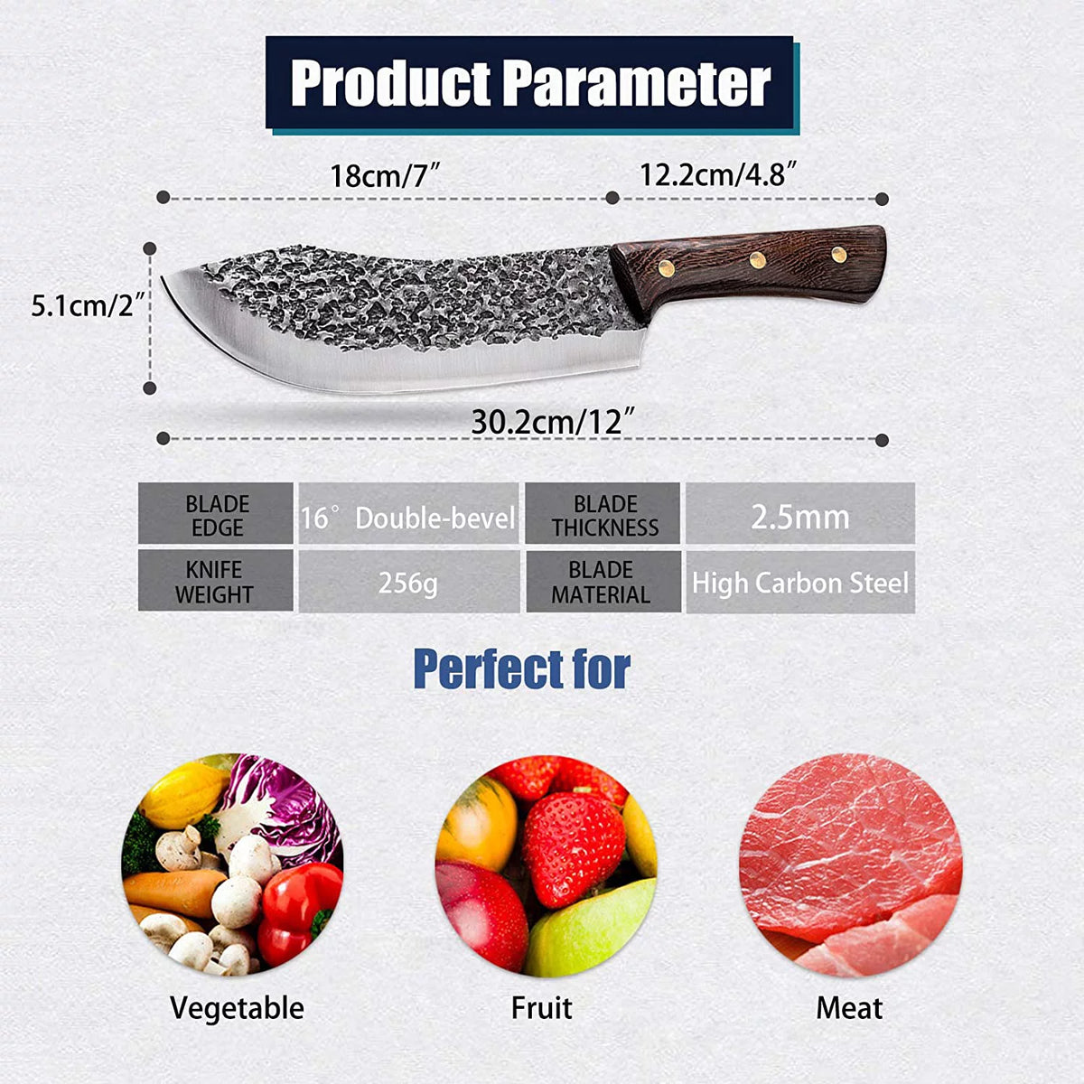 7 Inch Full Tang Forged High Carbon Steel Chef Knife with Sheath G900