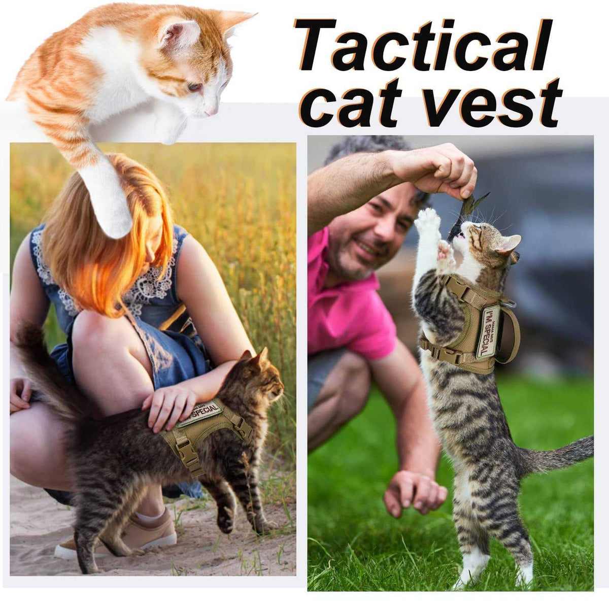 Tactical Cat Harness Soft Mesh Adjustable Pet Vest Harness F617