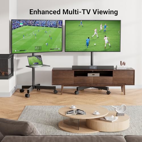 Mobile TV Stand for 23-60 Inch TVs with Laptop Shelf L9219