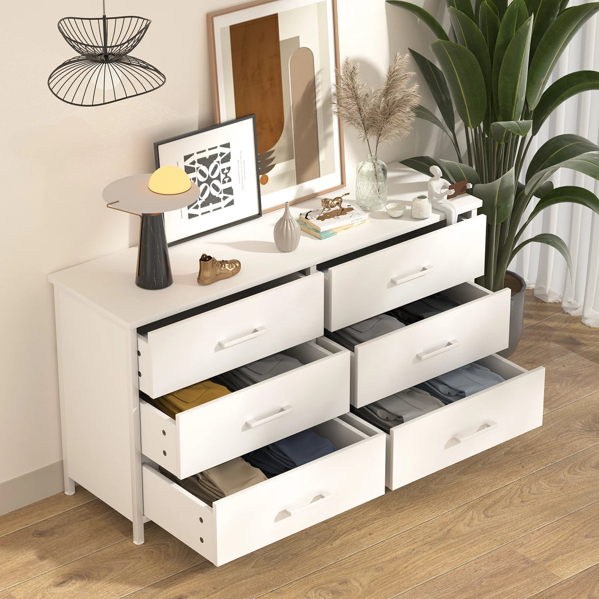 6 Drawer Wood Dresser R92164
